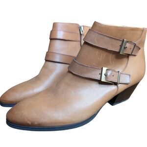 Franco Sarto Quartet Tan Leather Ankle Boots 9